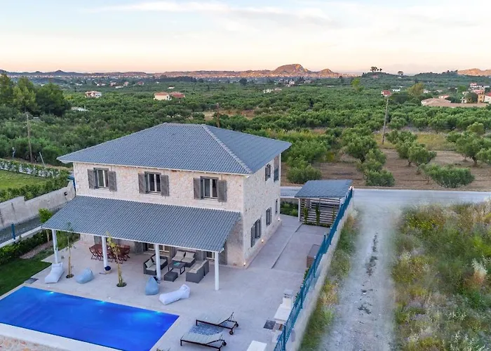 Zante Soleil - Elegant Stone With Large Private Pool Villa